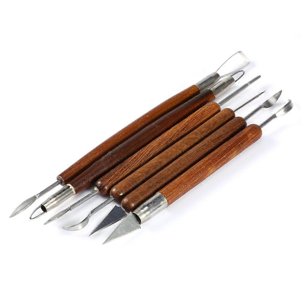 6pcs Clay Sculpting Set Wax Carving Pottery Tools Shapers Polymer Modeling