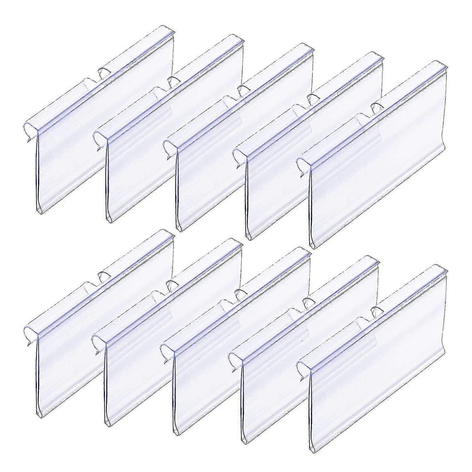 50 Pcs Clear Plastic Label Holders For Wire Shelf Retail Price Label, 8cm X 4cm Basket Labels Clip On Labels For Storage Bins