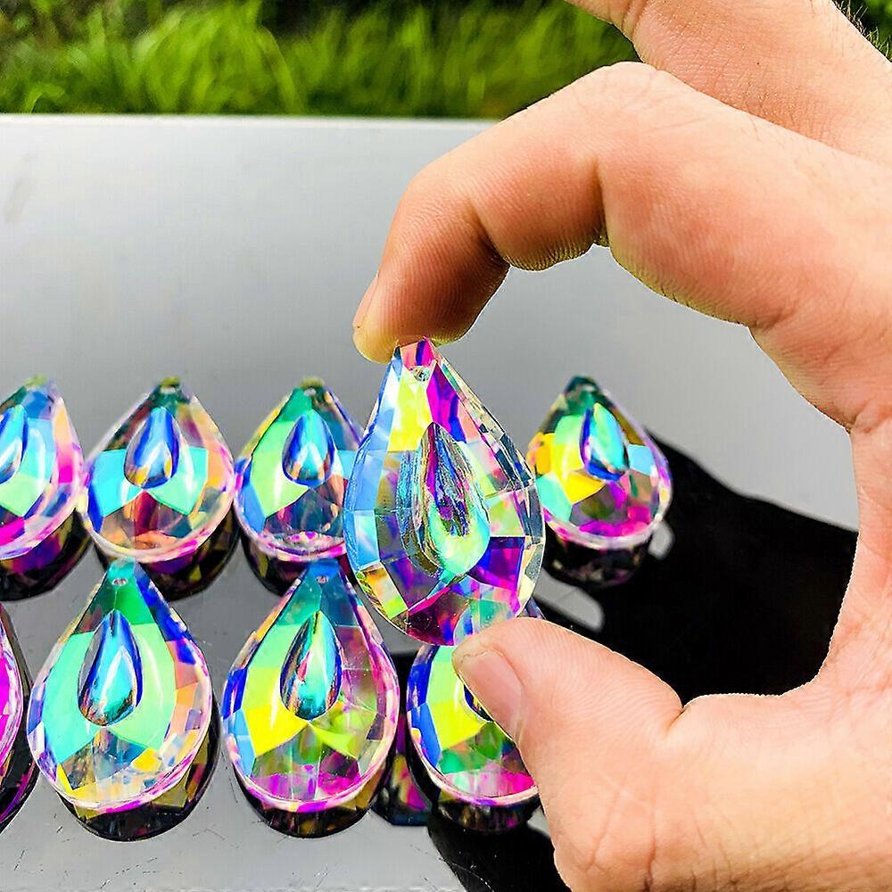 5PC AB Aurora Longan Krystall Lysekrone Anheng Solfanger Helbredende Krystall Prisme