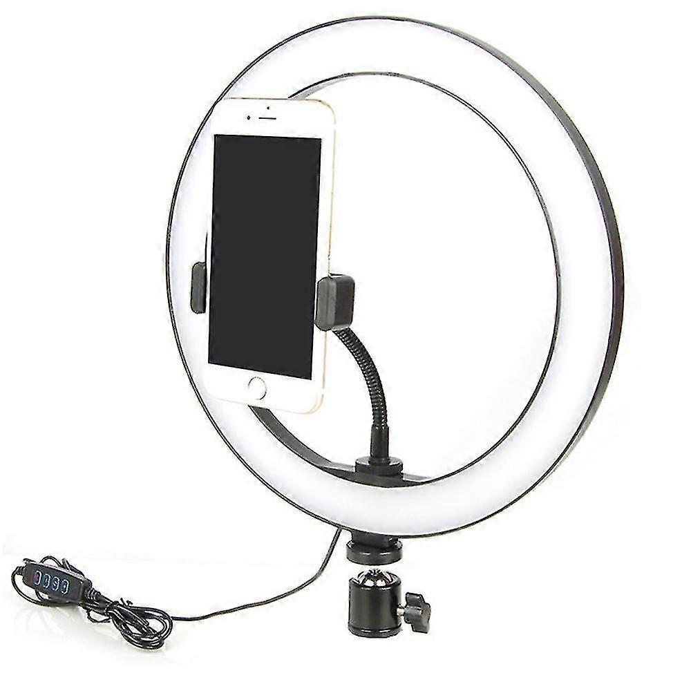 Ring Light For Laptop Computer, Dimmable Desktop Light With Phone Holder Circle Light For Computer, 3 Light Modes