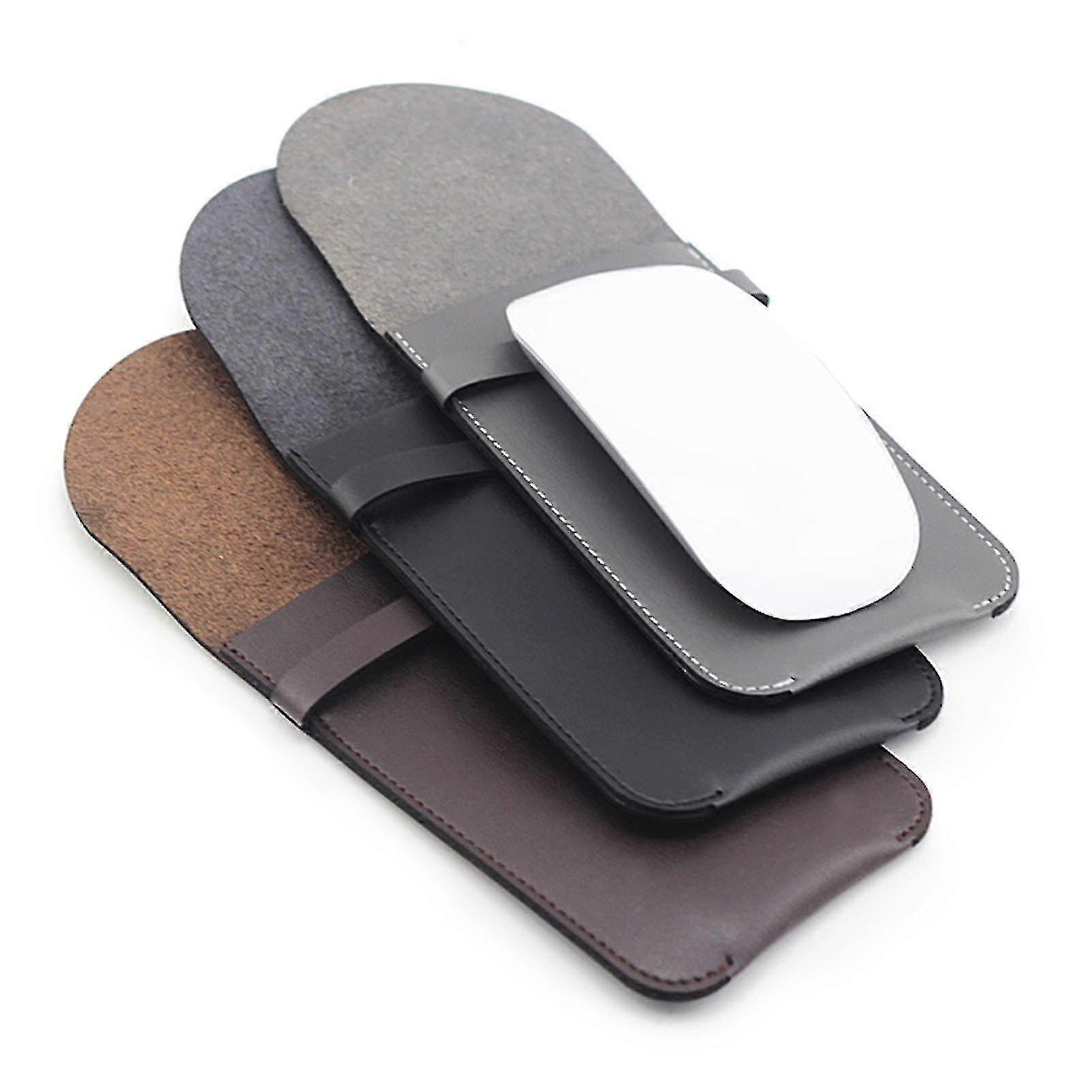 Carrying Case compatible compatible Magic Mouse 2 1 Gaming Mouse Sleeve Case Pu Leather Mice Gray