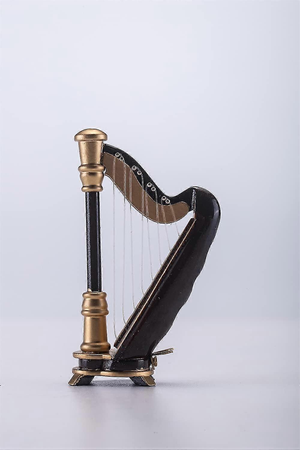 Mini Modelo de Harpa com Caixa de Presente - Mini Enfeite de Música para Decoração de Casa