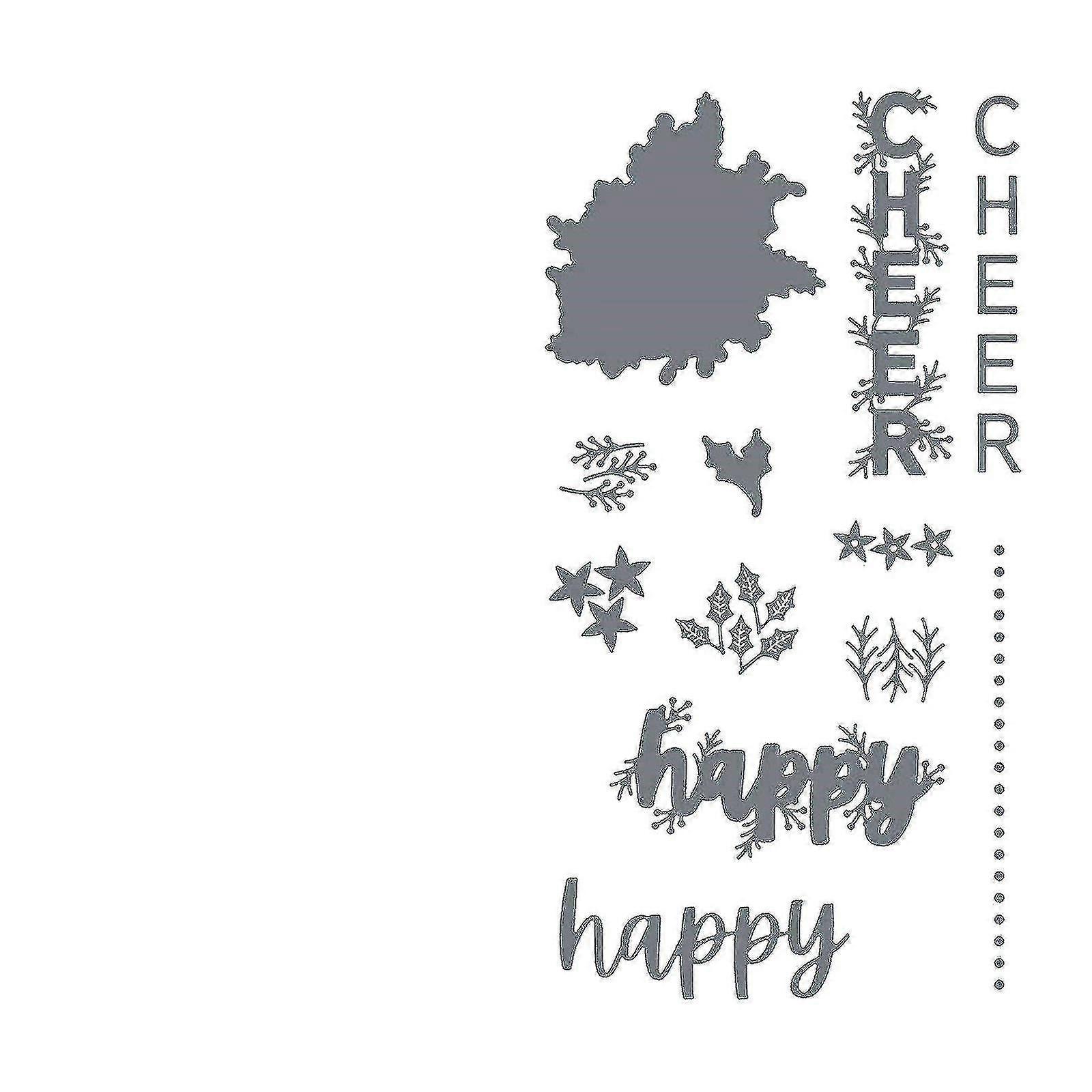 Christmas Halmas Stamps With Clear Fers For Knife Die, Dies And
