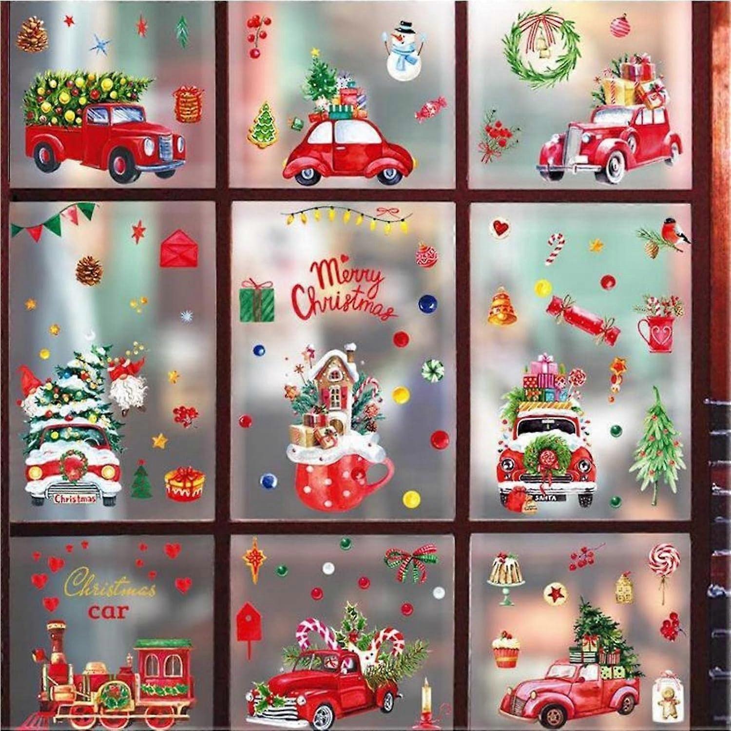 Christmas Window Stickers Window Stickers PVC Reusable Christmas Window Decorations Glass Static Stickers