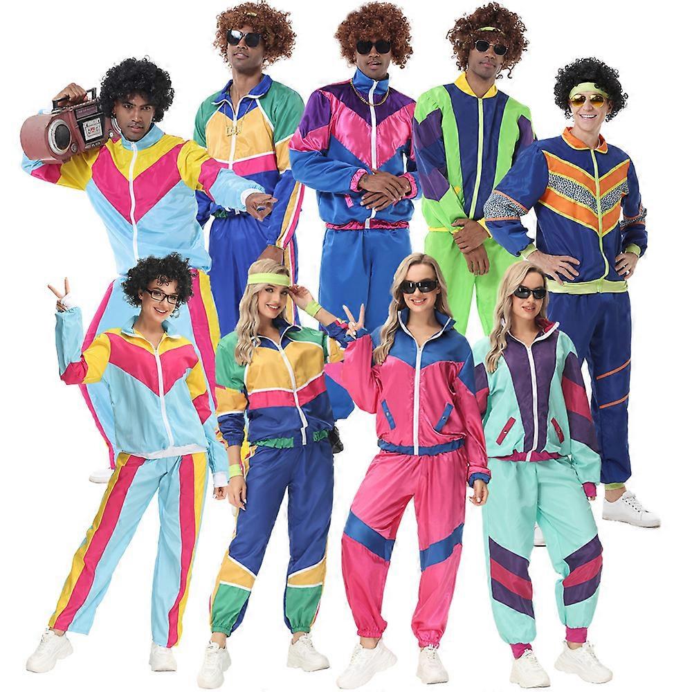 Umorden Adult 80s Rapper Hip Hop Dance Costume for Men Women