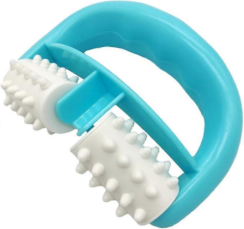 Plastic Manual Round Handle 2 Wheels Muscle Massage Roller Massager Cellulite Roller