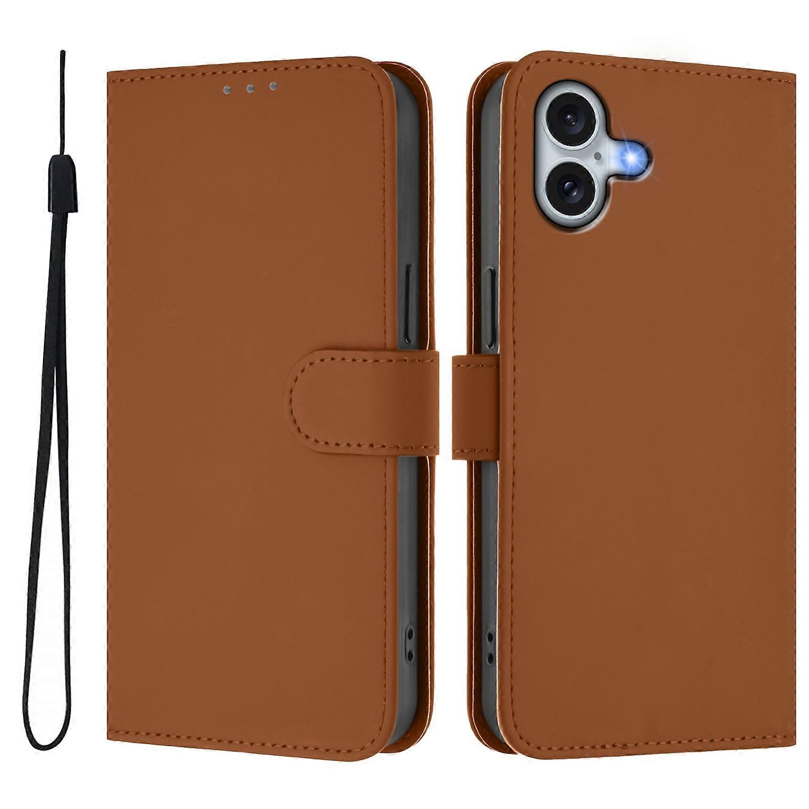Skin Feel Leather Phone Case For iPhone 16 Plus