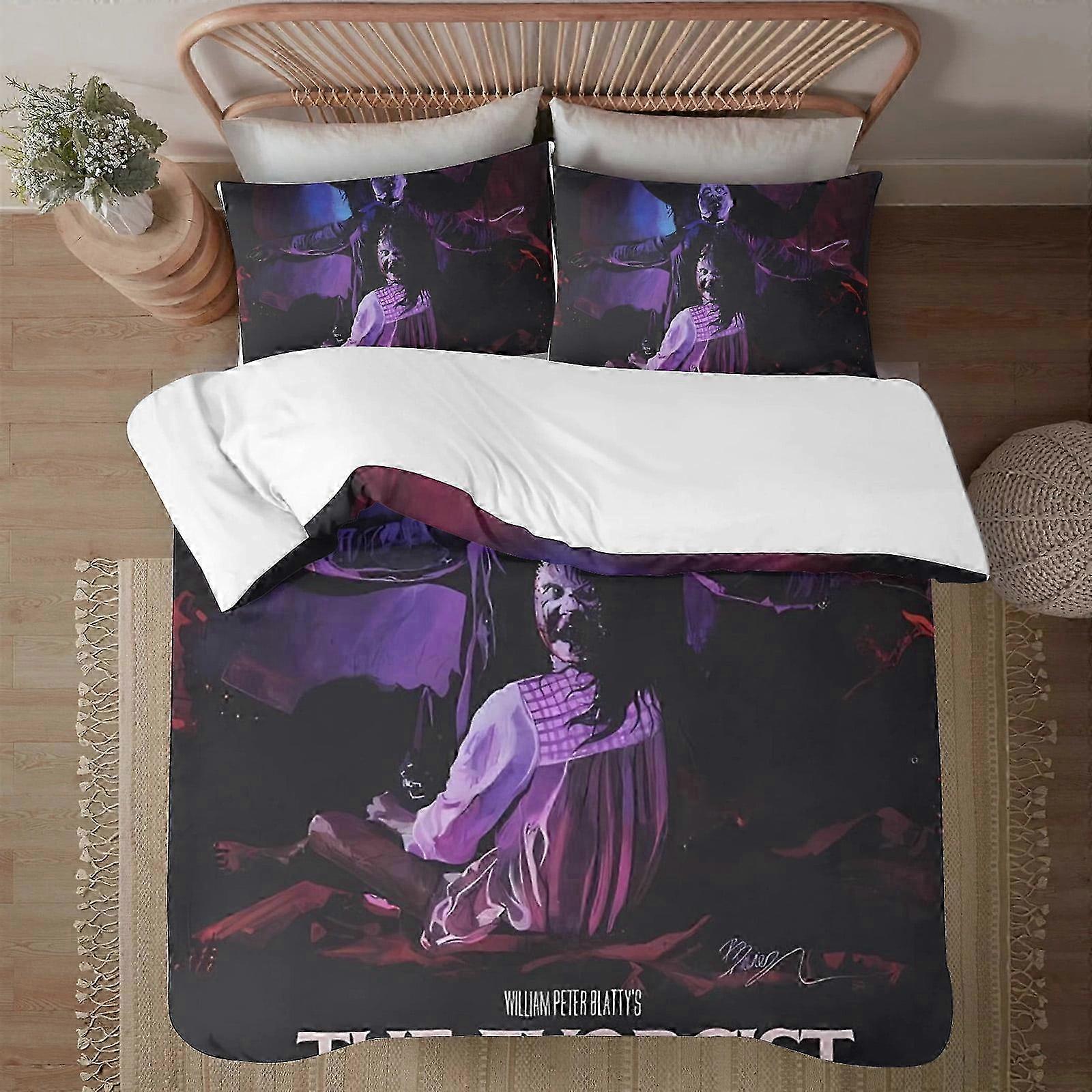 o1190 Bed Sheets The Exorcist Soft3D Printed Duvet Cover Bedding Set with Comforter Cover3 Piece Set Includes  Pillowcases and  Cover Mhine Was (1 Duv