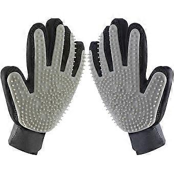 2 Pack Pet Grooming Glove, Pet Hair Remover Glove Brush Mitt Grooming Brush Cat Hair Gloves For Horse Hair Dog Hair Detangling Brush(dark Grey)