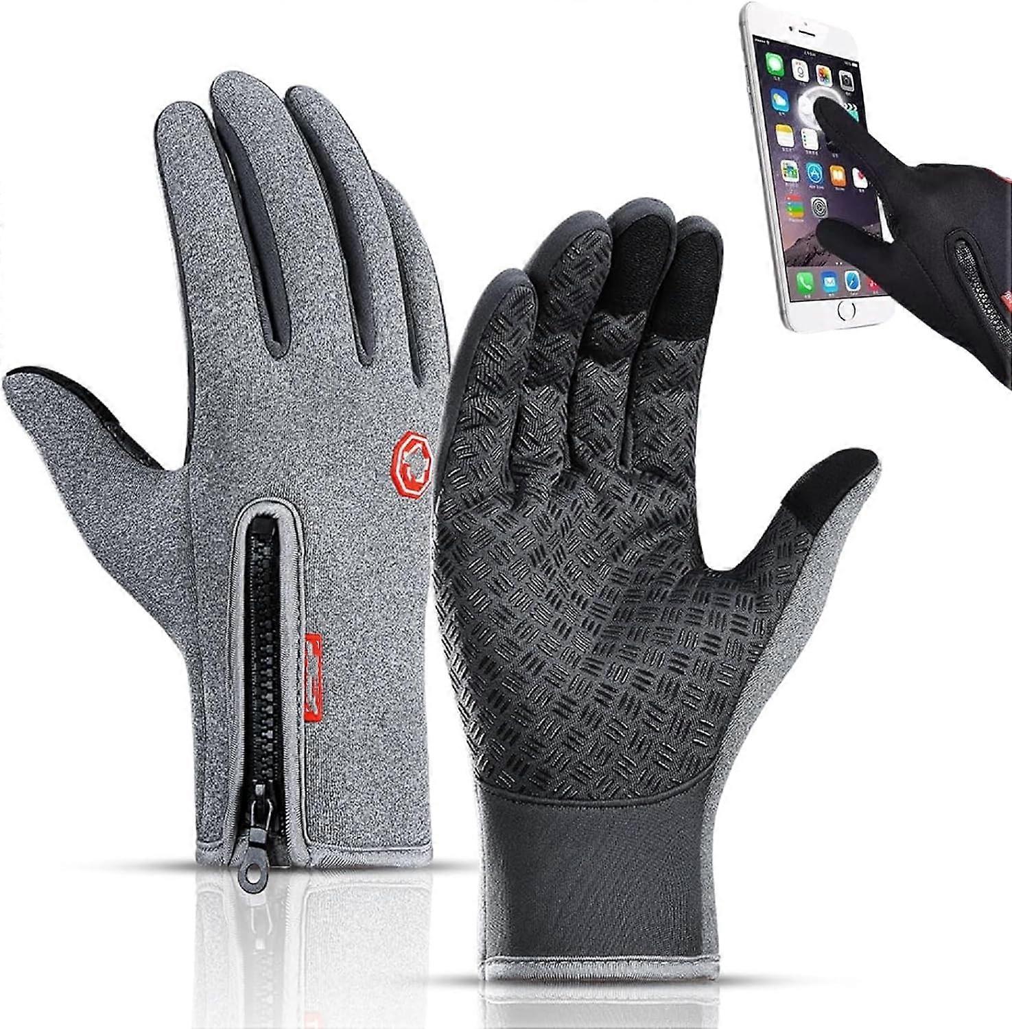 Unbrand Gants d’hiver pour hommes écran tactile Gants thermiques chauds gant chaud imperméable gants