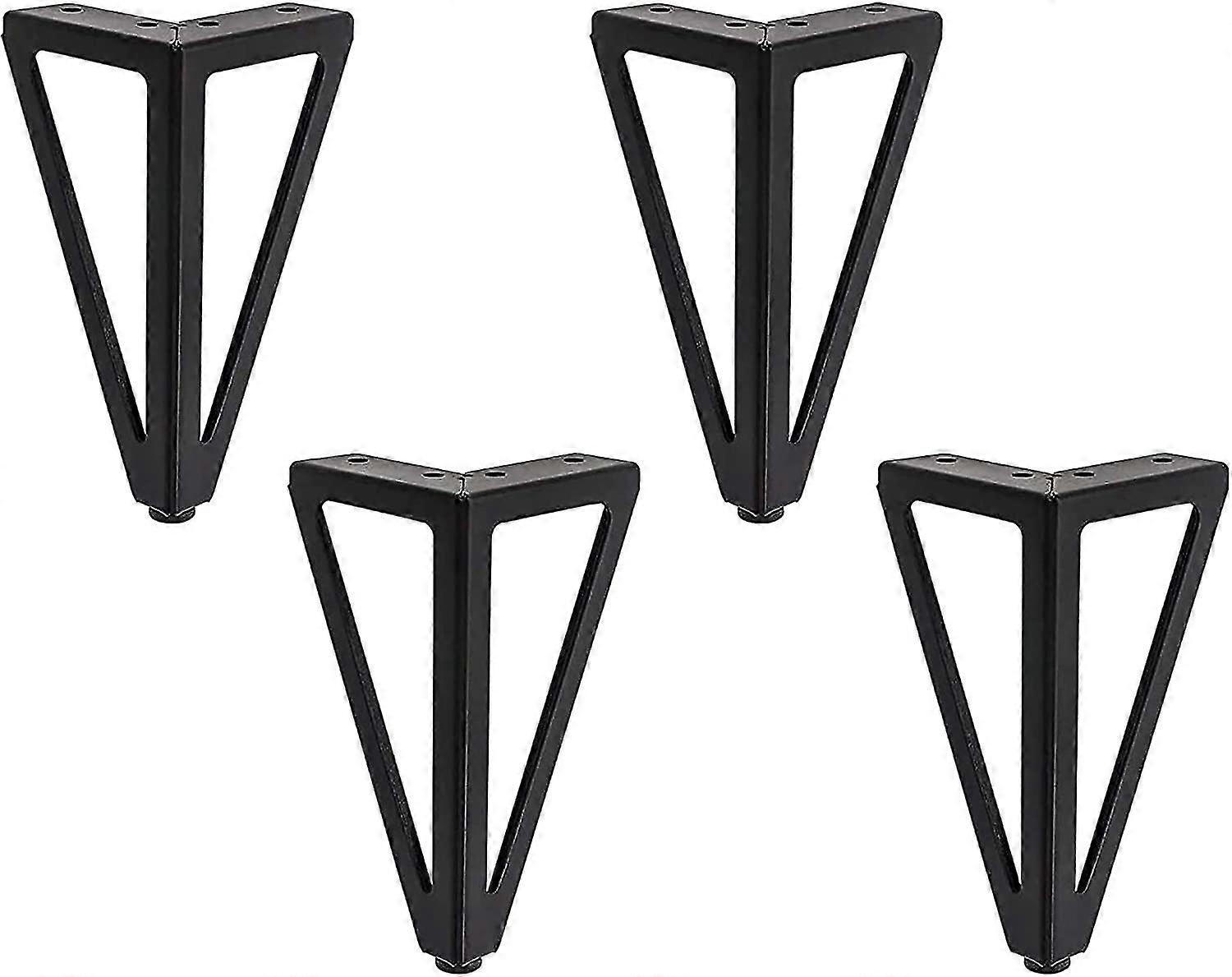 4x Noir Triangulaire Métal S 15cm de haut Meubles de style moderne Pieds