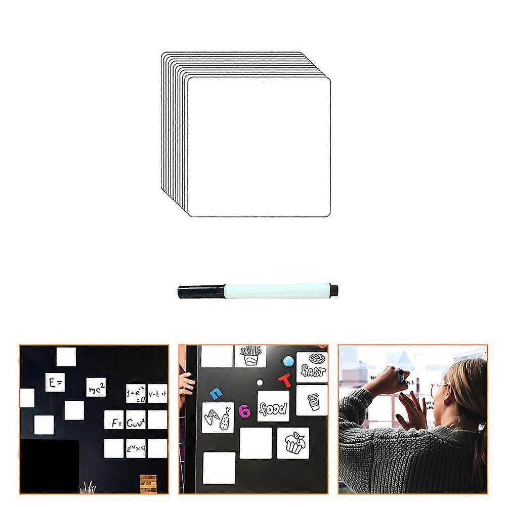 12Pcs Whiteboard Stickers DIY Removable Label Dry Erase Sticky Notes with A Pen