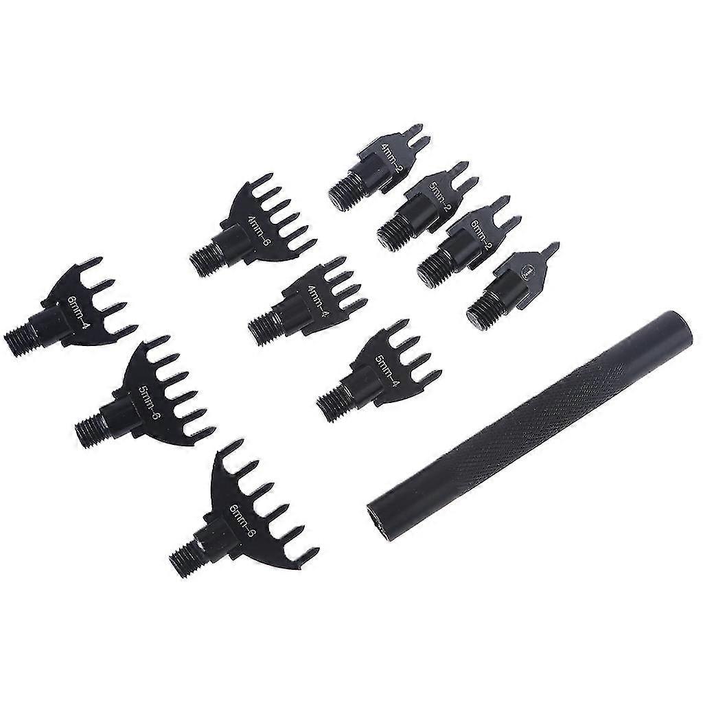 1/2/4/6 Prong Lacing Stitching Punch Leather Craft Tools 10-piece Replaceable
