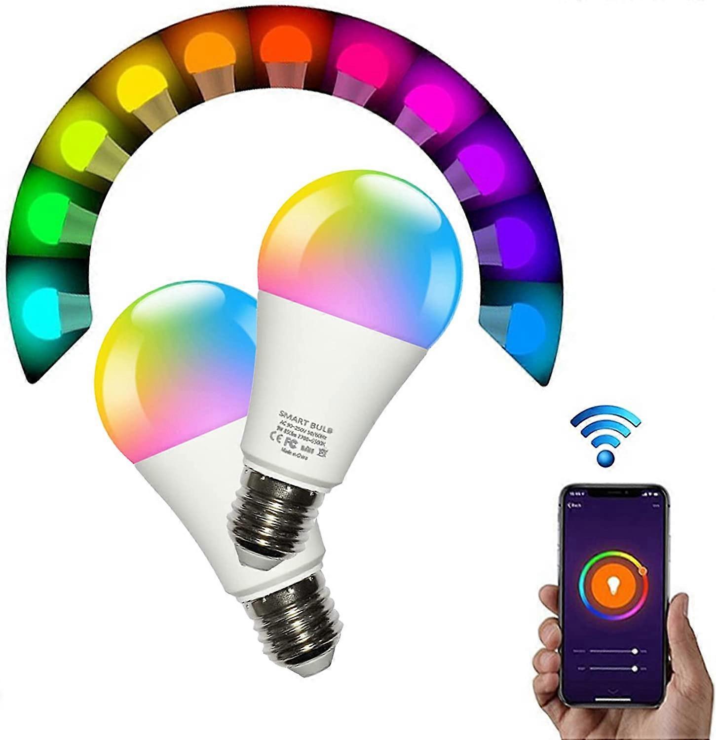 Smart Light Bulbs [2 Pack], WiFi & Bluetooth 5.0, Compatible with Alexa & Google Home Assistant Voice Control