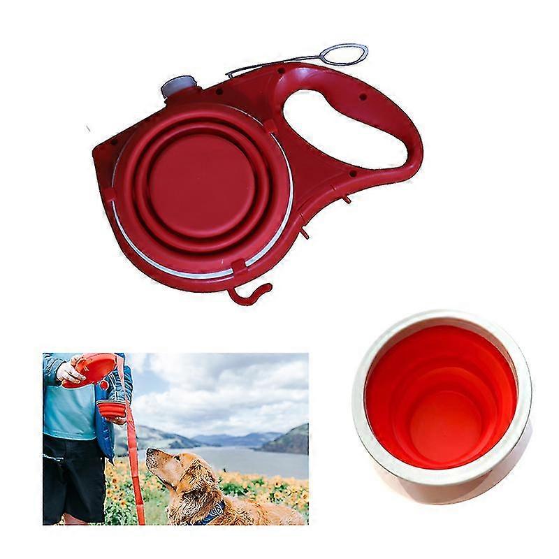 Multifunktionale Hundeleine mit eingebauter Wasserflaschenschüssel Abfallbeutelspender