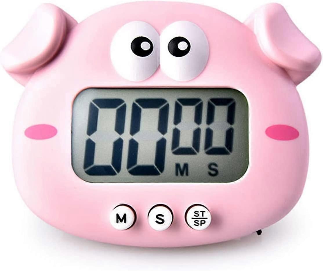 Kitchen Timer, Cute Cartoon Animal Countdown Timer, Digital Cooking Timer with Magnetic, LCD Large-Screen Visual Clock, Hangable Alarm Clock with Stan