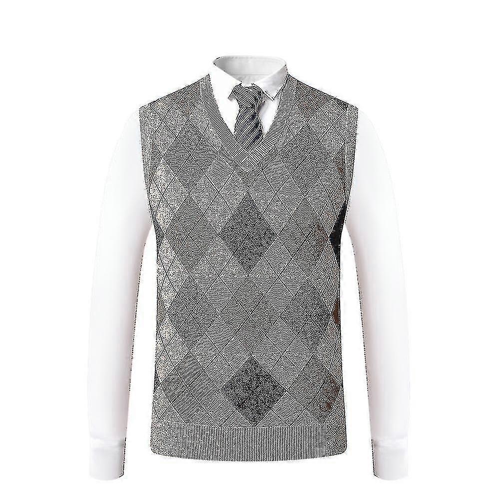 Yynuda Cashmere Pullover Wool Blend Ärmlös Stickad V-ringad tröja