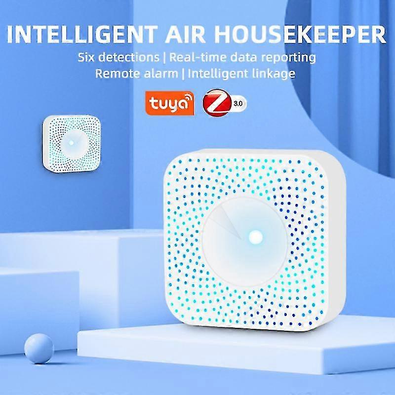 Tenky Tuya Zigbee Temperature & Humidity Meter+air Housekeeper Pm2.5/formaldehyde/voc/co2