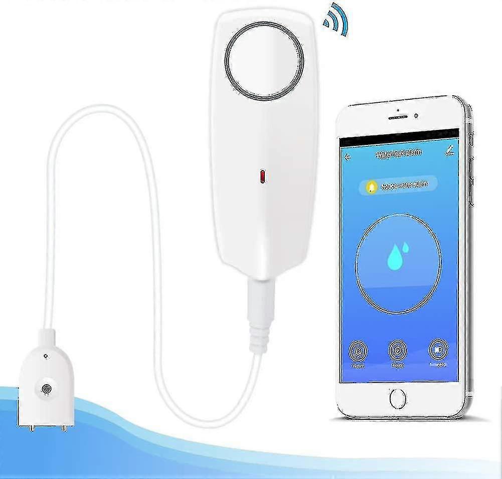 Water Leak Detector-flood Detector Water Alarm Wireless Water Detectors With Sound And Light Alarm, White