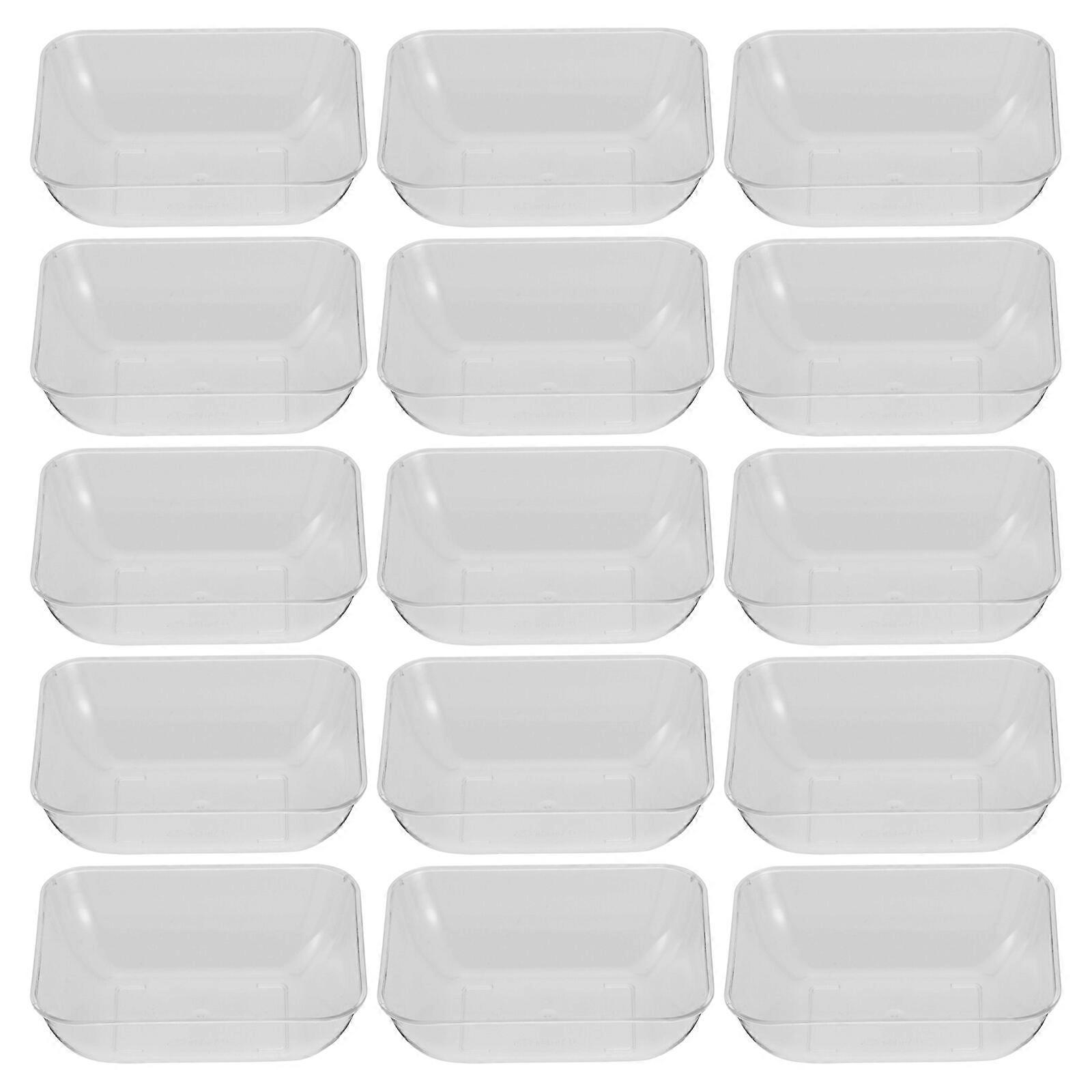50Pcs Plastic Plates Disposable Plastic Dishes Rectangular Food Dishes