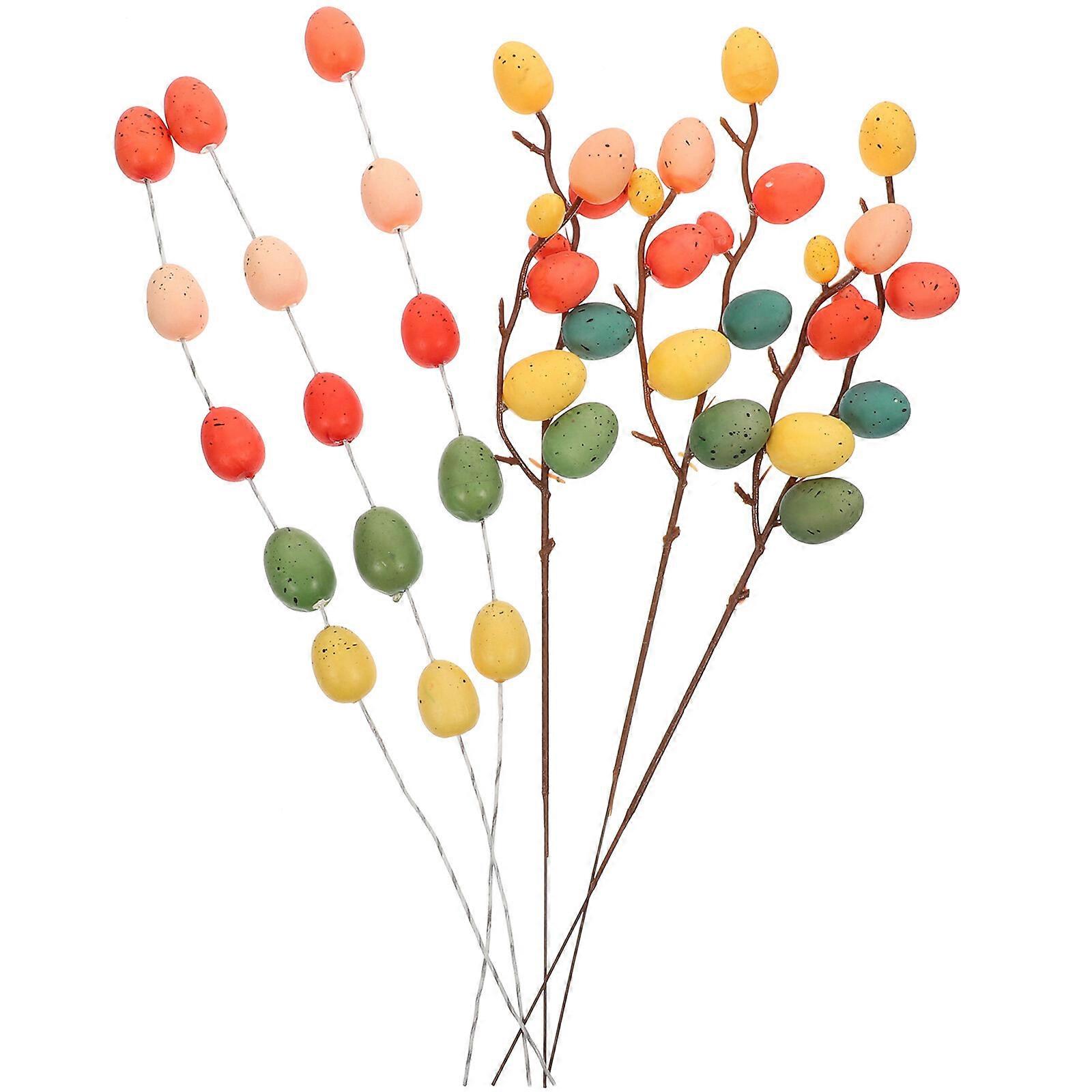 6pcs Easter Egg Branches Easter Garden Yard Decors Fake Easter Egg Props