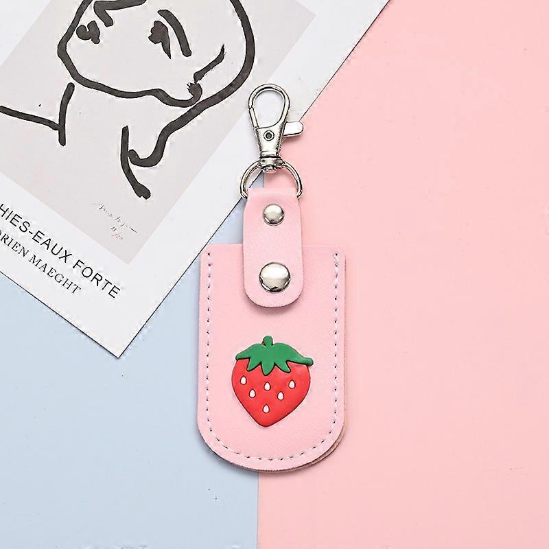 Cute Pu Leather Access Card Holder Keychain, Mini Cards Cover Protective Case Bags