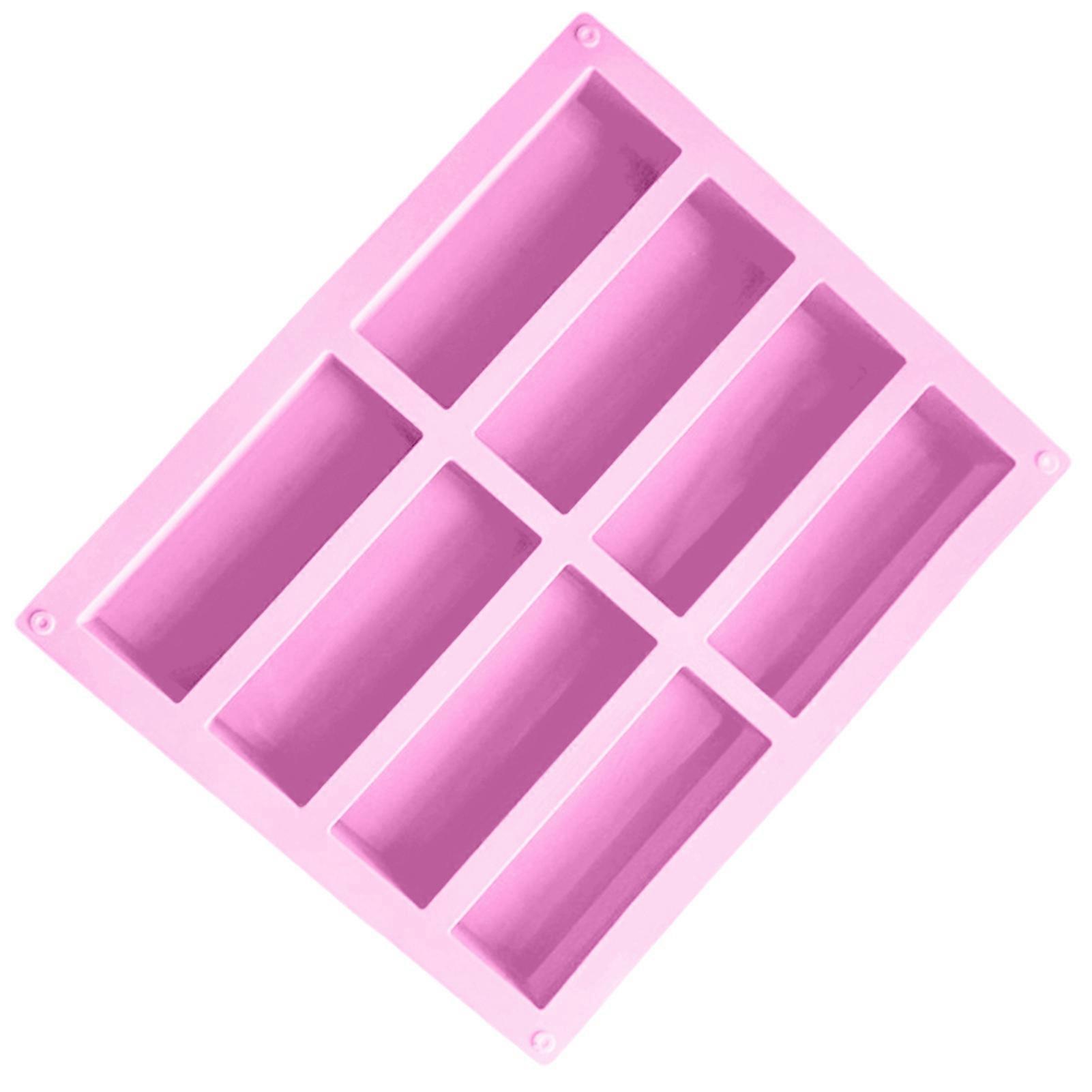 Cake Mold Non-sticky Fast Demoulding DIY 8 Cavity Rectangle Silicone Handmade Soap Mould for Kitchen