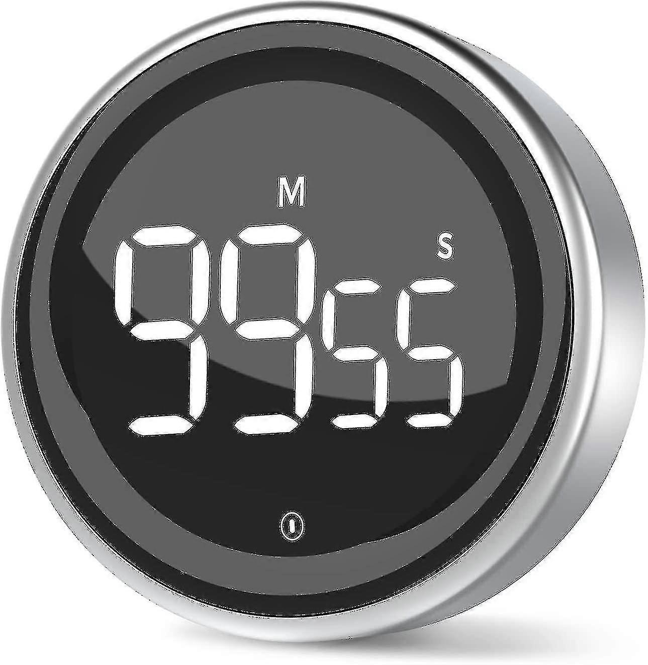 Kitchen Timer Digital Timer With Stopwatch Function And Countdown Aluminum Alloy Housing 2 Display Screen Modes 3 Adjustable Volume Levels