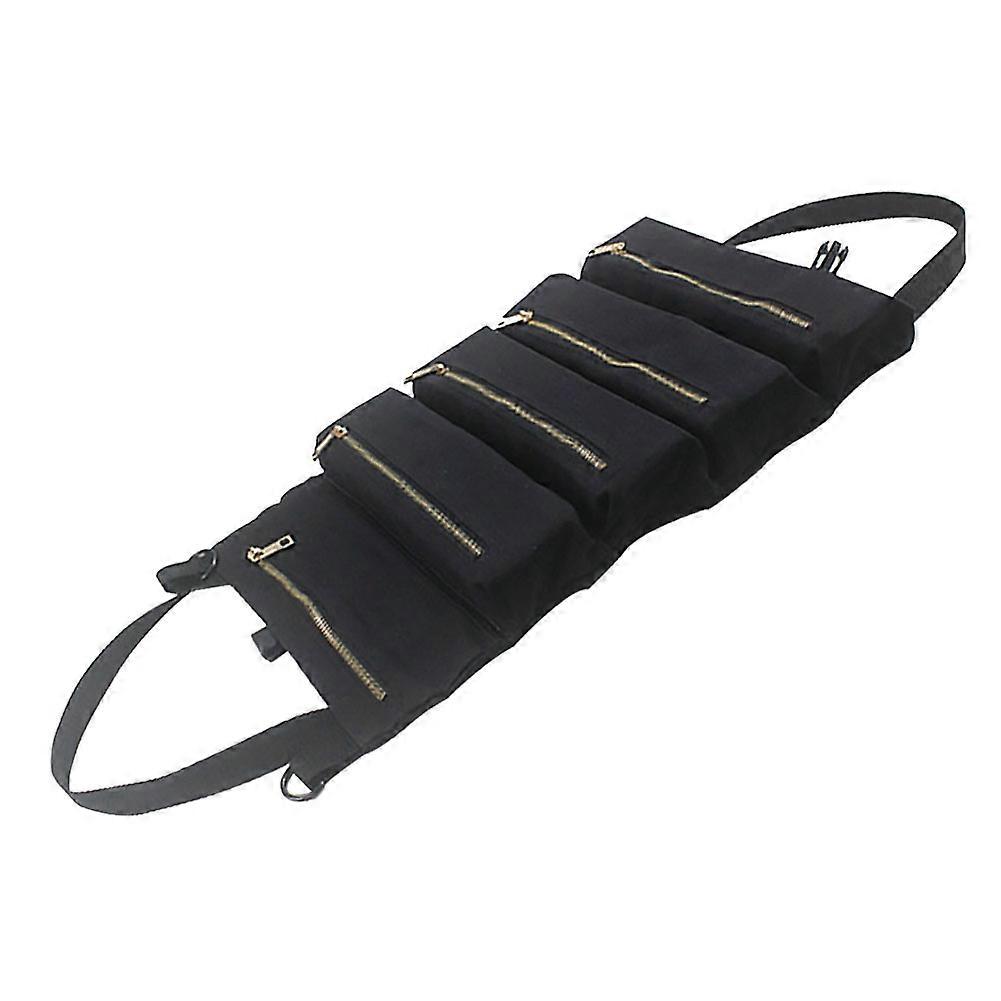 Portable Canvas Zipper Pockets Tool Roll Wrench Screwdriver Storage Bag Case QinHai