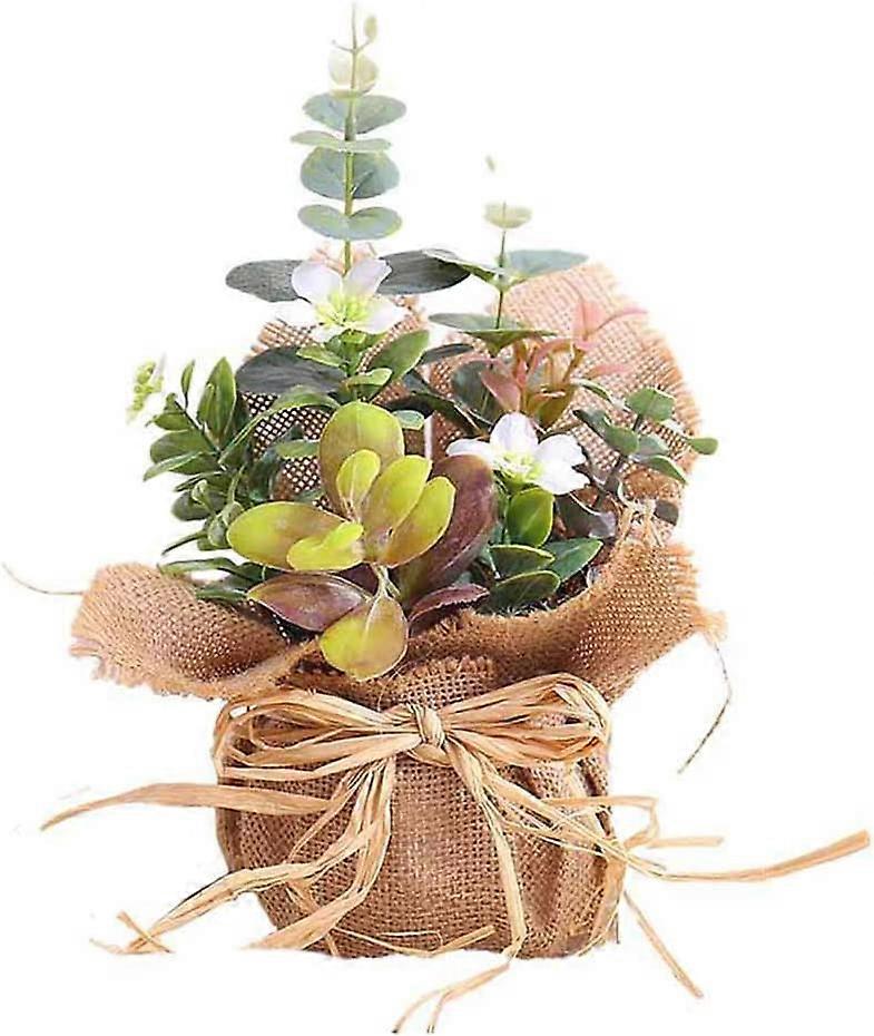 Vaso di fiori di simulazione Piante in vaso con tela Piante artificiali decorative per la casa