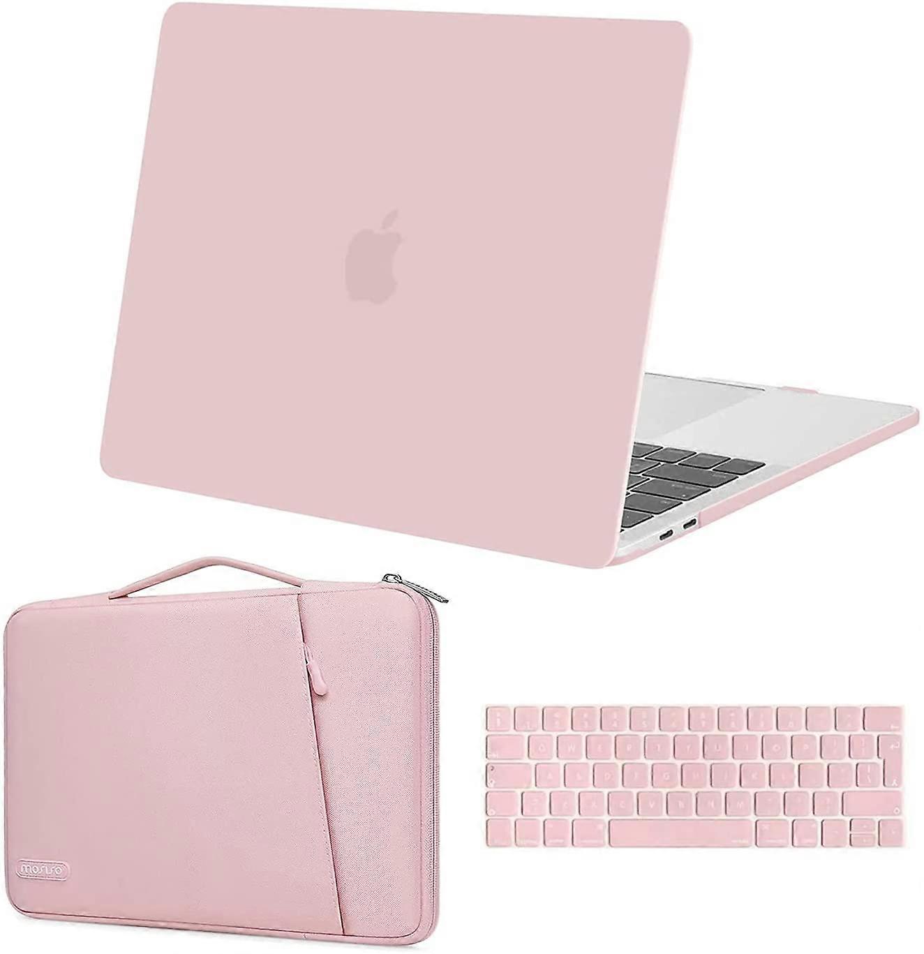 Rose Quartz  Compatible with MacBook Pro 13 inch Case 2016-2020 Release A2338 M1 A2289 A2251 A2159 A1989 A1706 A1708, Plastic Hard Shell Case & 360 Pr