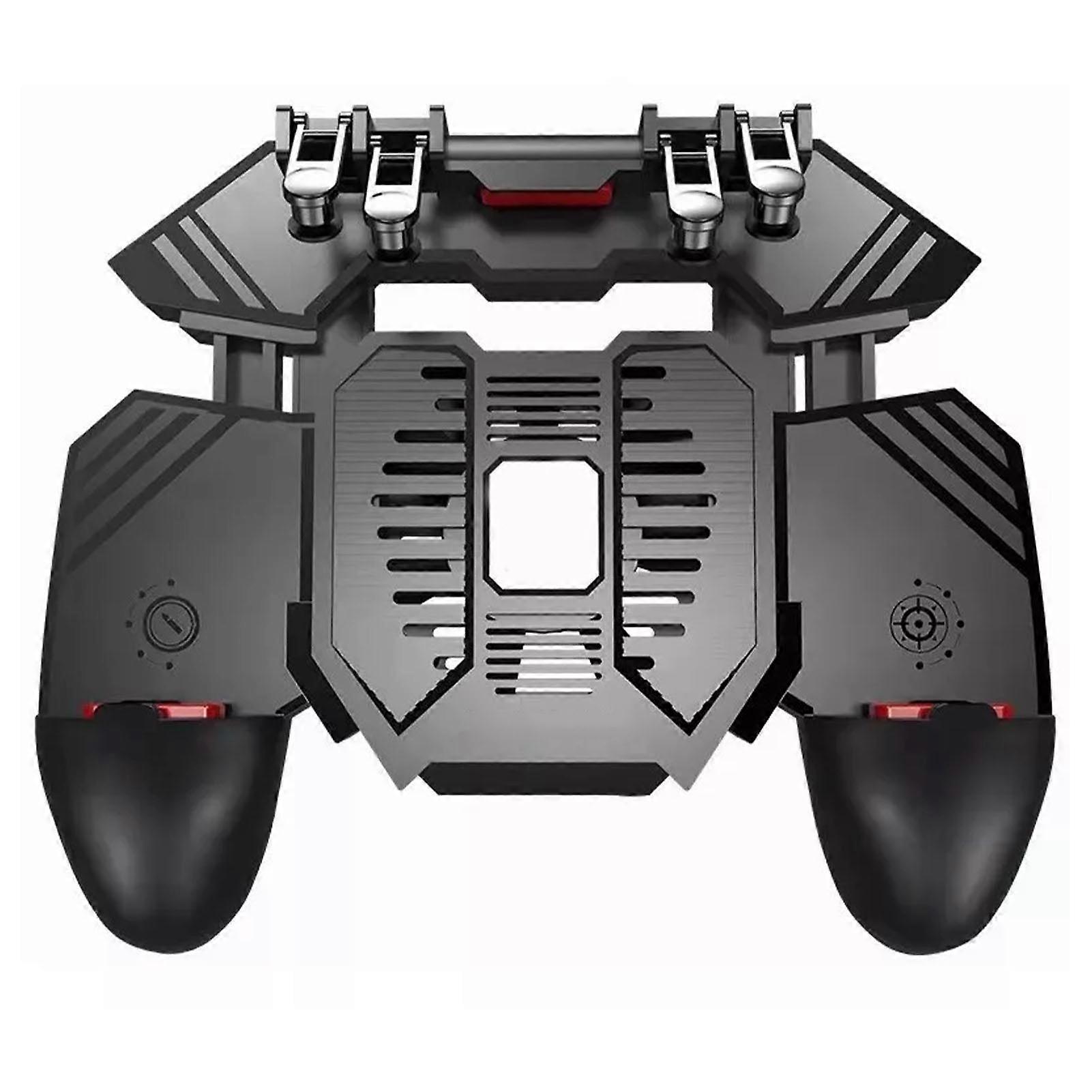 Mobile Game Controller Professional Sensitive Control 6 Finger Operation Gamepad with Cooling Fan