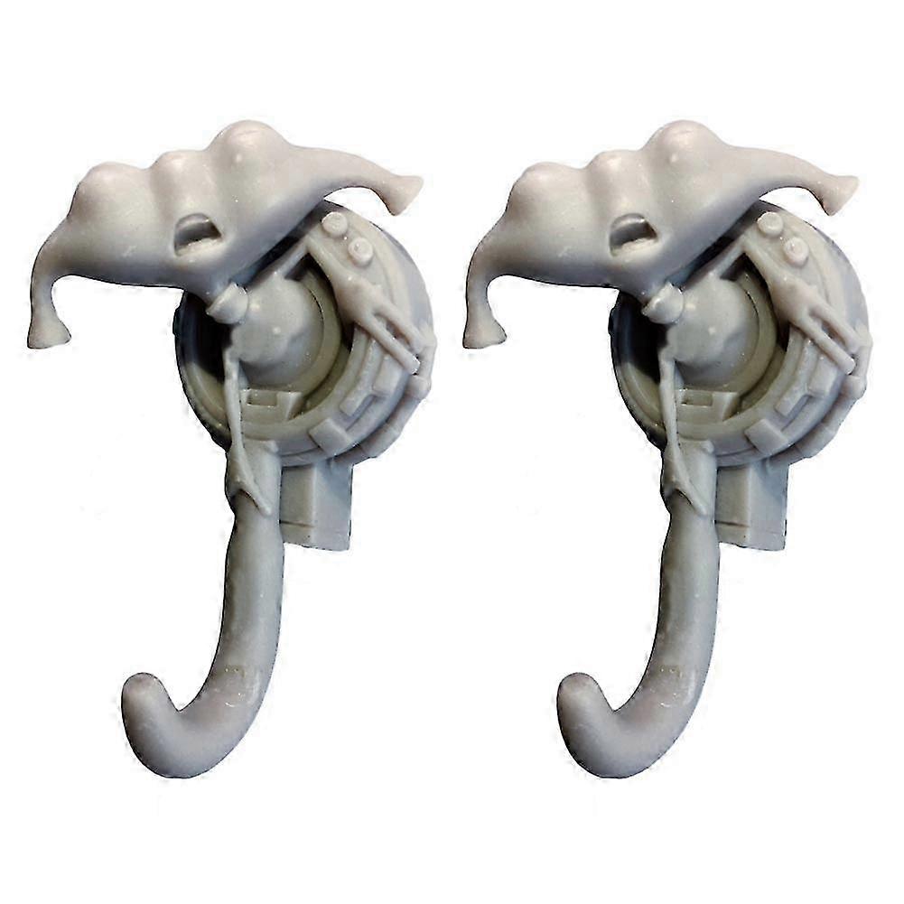 2Pcs 3D Alien Figurine Resin Hooks Decorative Key Hooks Wall Mounted Hangers