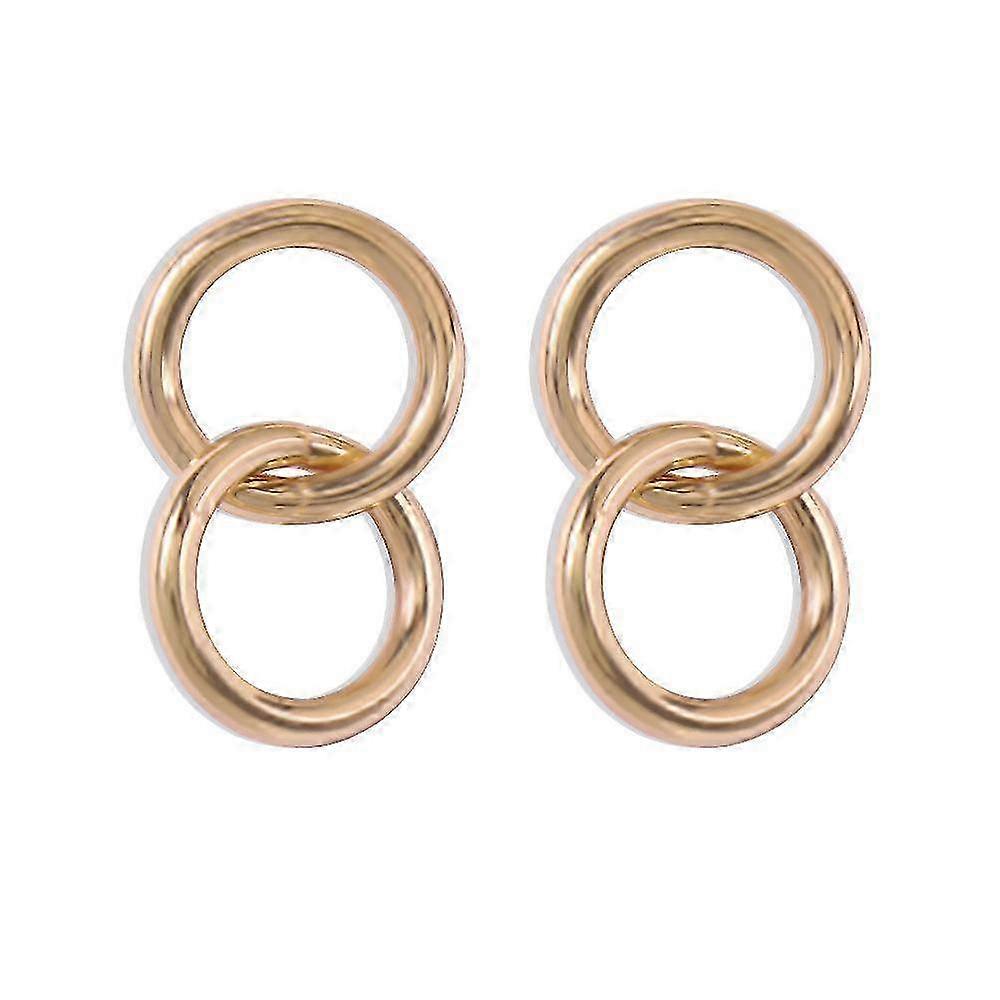 Earrings Double Rings Geometric Irregular Ear Studs for Ceremony