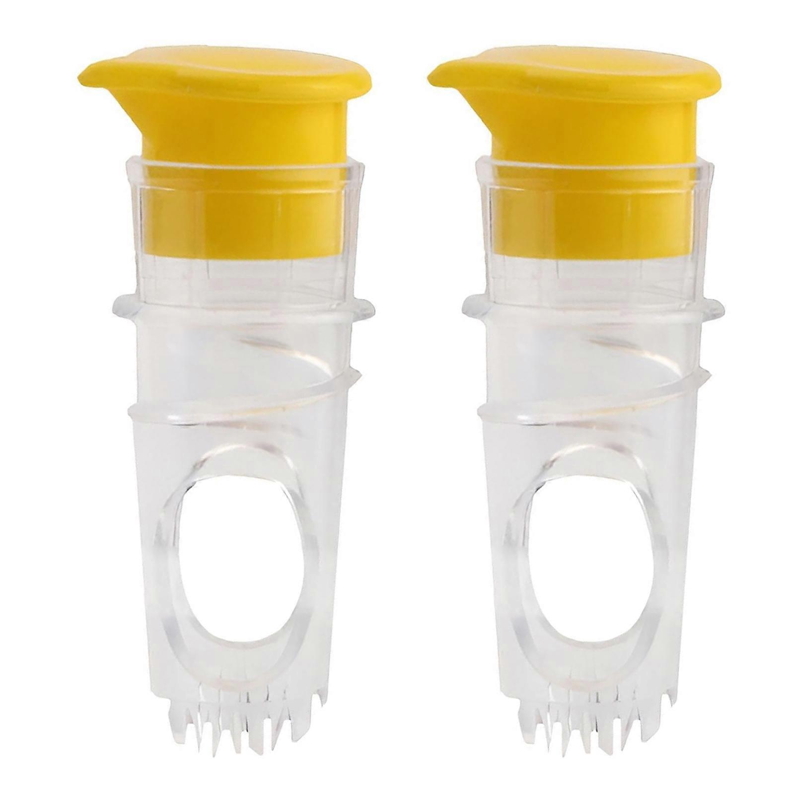 2Pcs Manual Lemon Squeezer Fruit Juicer with Built-in Filter BPA-Free Citrus Juicer with Lid Portable Lime Juicer