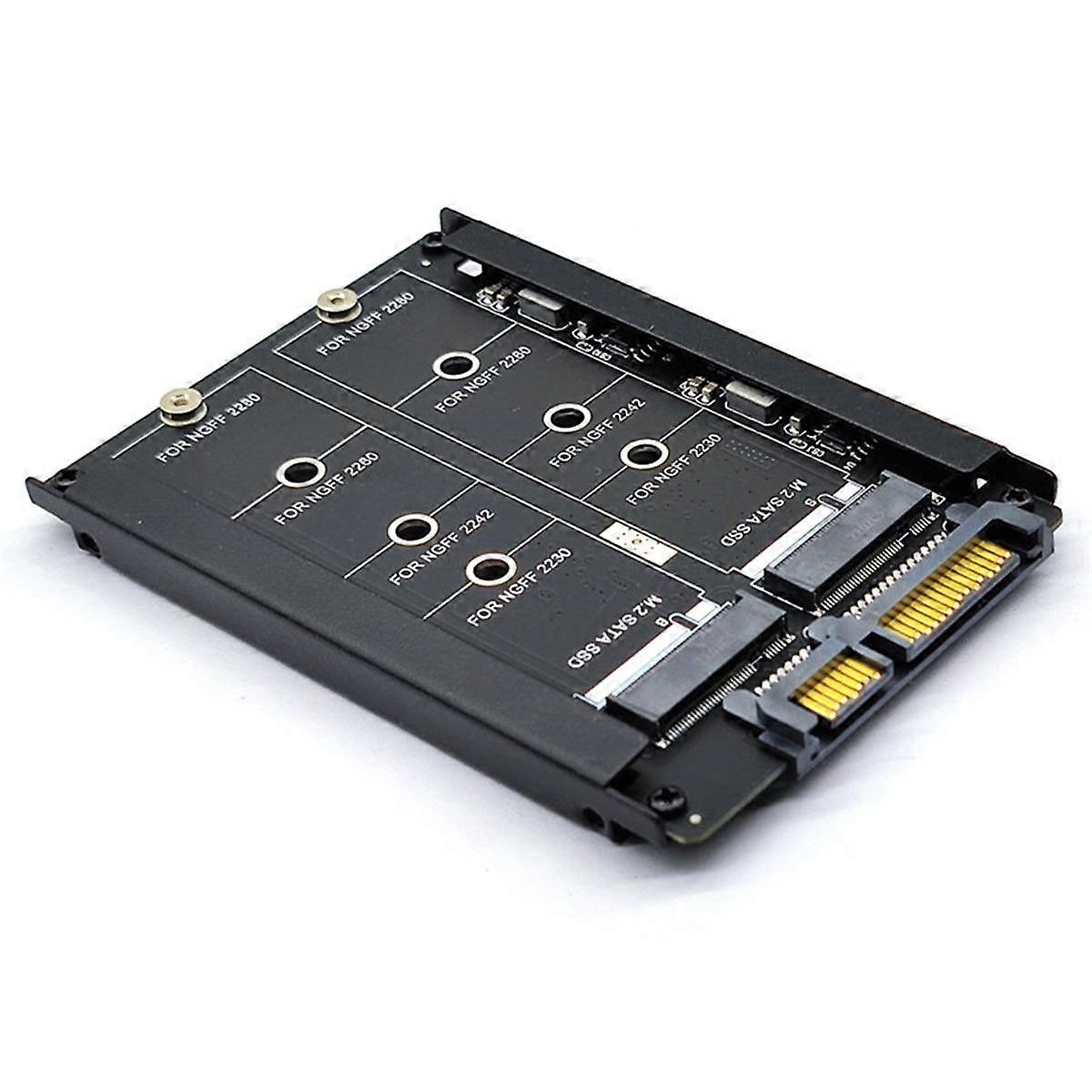 M.2 to SATA Adapter Card, Dual Port M.2 NGFF SSD to SATA Interface Converter, for 2230-2280 M2 SSD Sizes