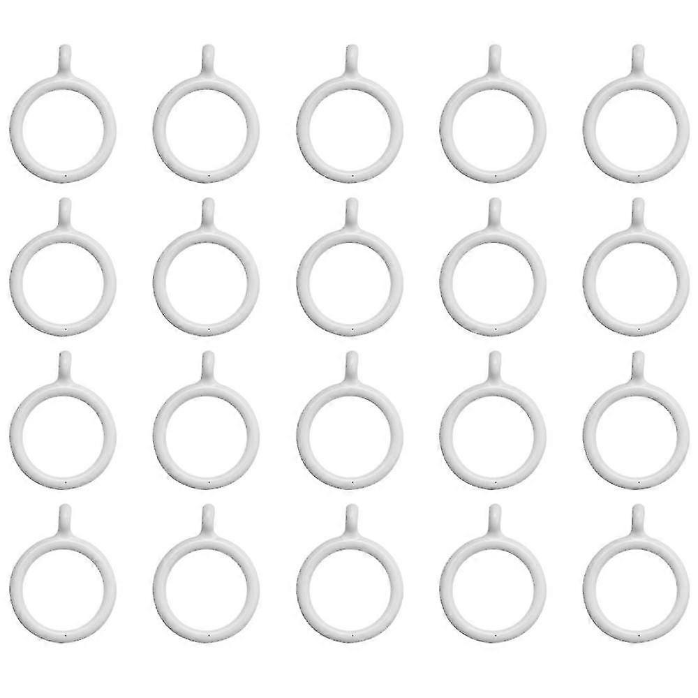 20x White 25mm Inner Plastic Curtain Rings