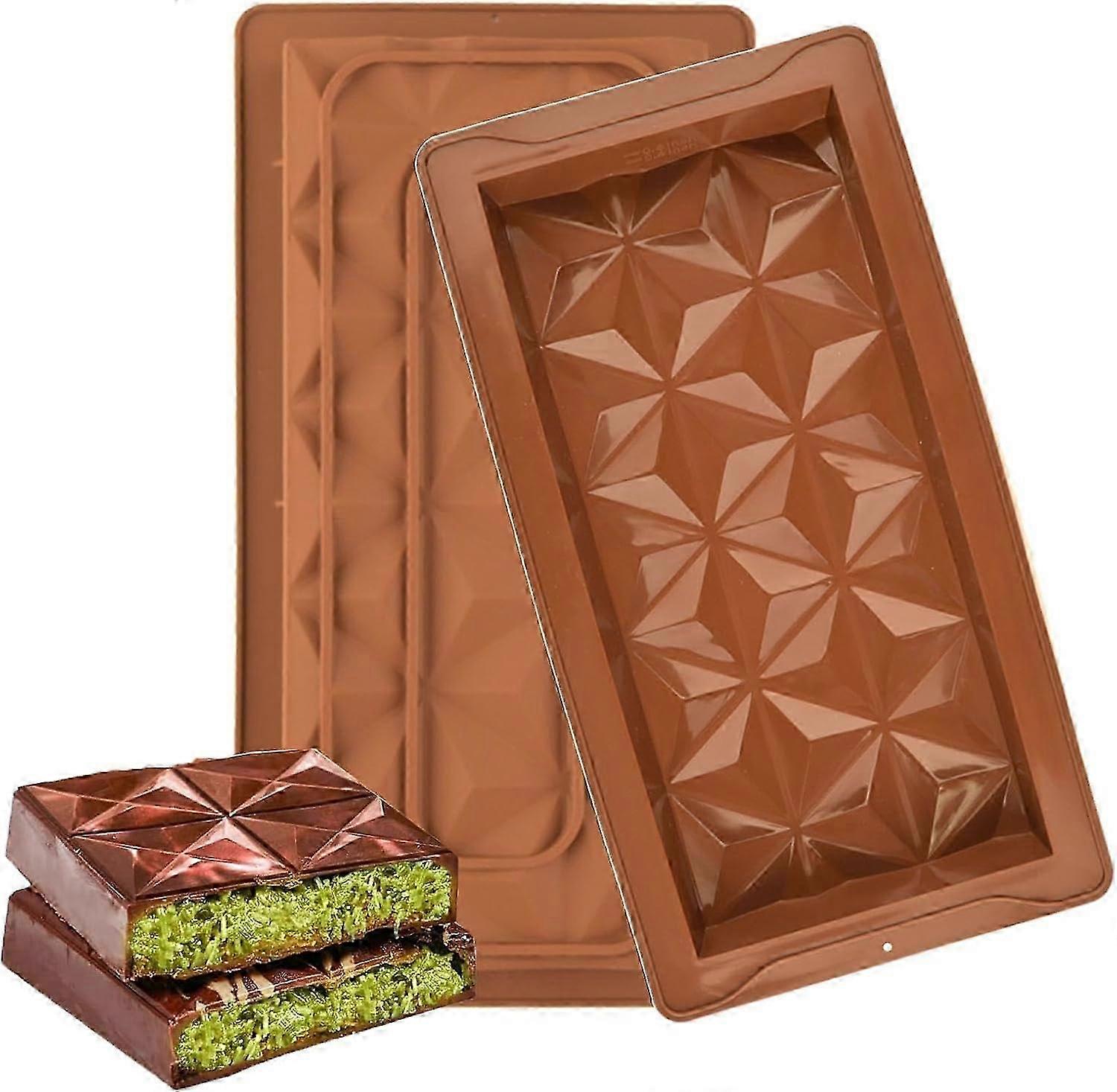 2025 new Chocolate Bar Mold,Pistachio Deep Chocolate Bar Mold, Chocolate Non Stick Coating Chocolate Mould for Filling