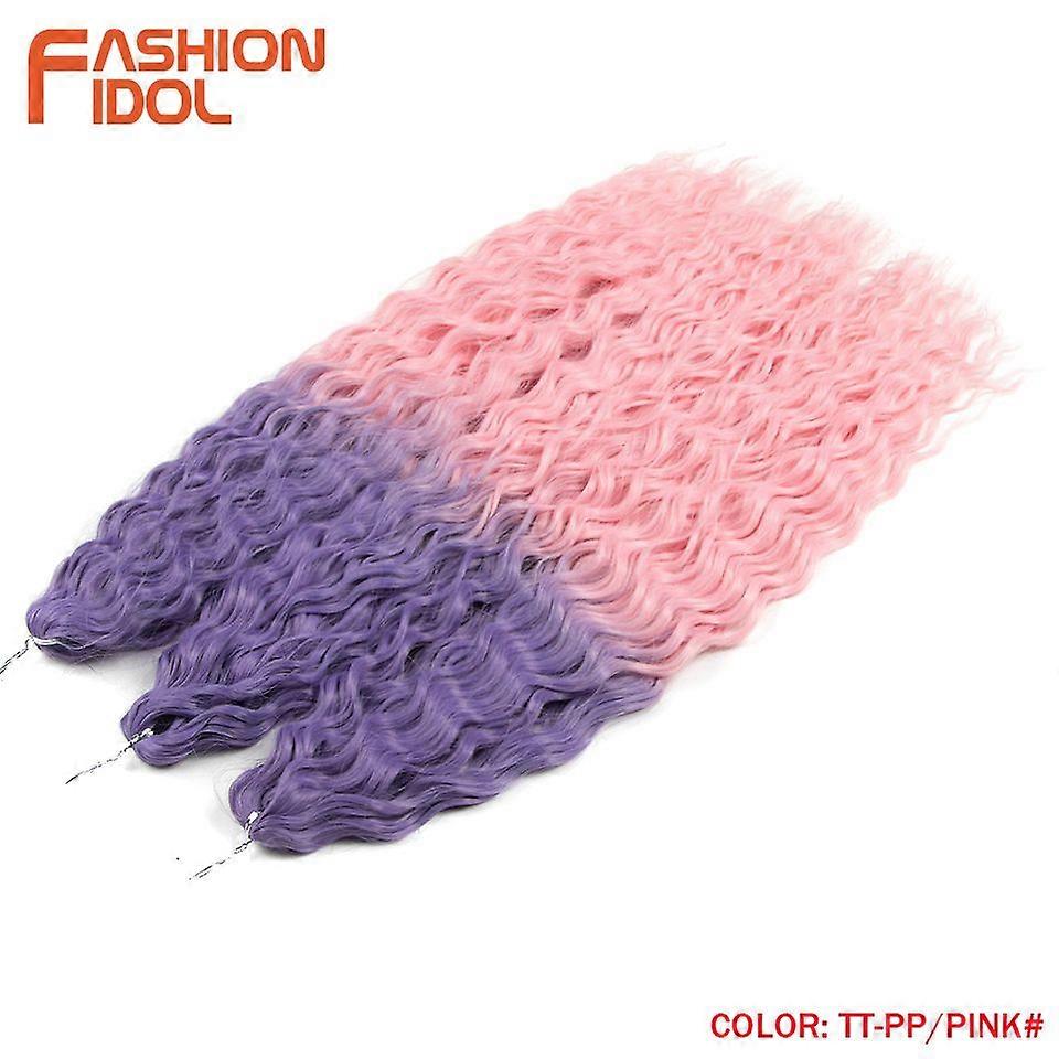 Ariel Curl Haar Wasser Welle Twist Häkeln Haar Synthetisches Geflecht Haar Ombre Blond Rosa 22 Zoll Deep Wave Flechten Haarverlängerung