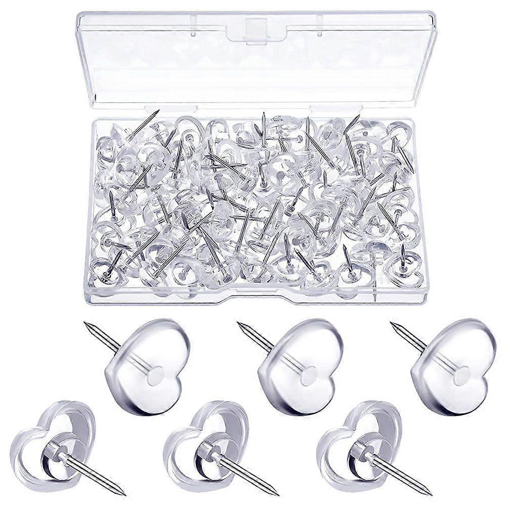 200Pcs Replaceable Push Pin Multi-function Thumbtacks Heart Shape Thumb Tacks Map Supply