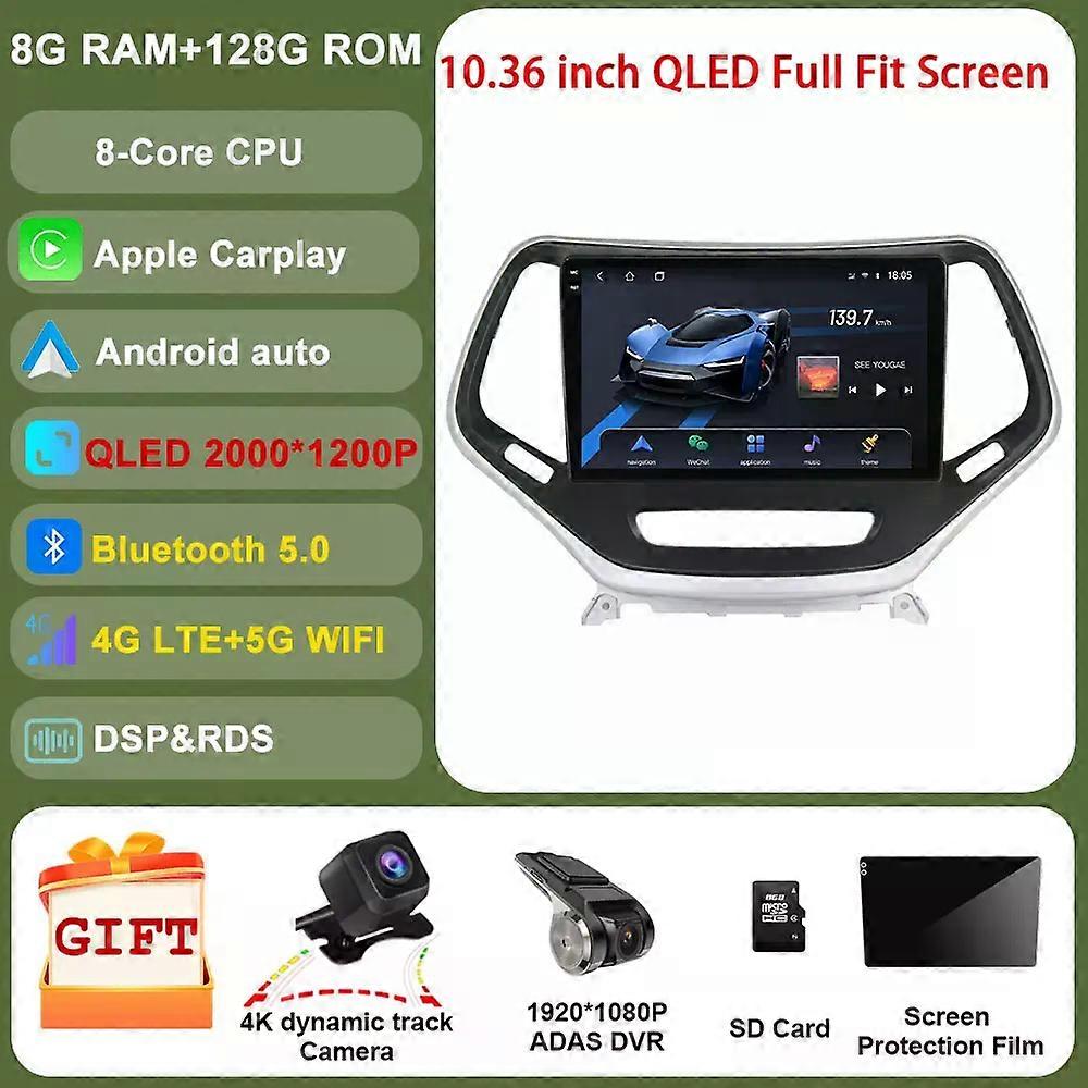 Android For Jeep Cherokee 5 Kl 2014 - 2020 Car Radio Stereo Multimedia Video Player Gps Dsp Bt No 2din Head Unit Carplay