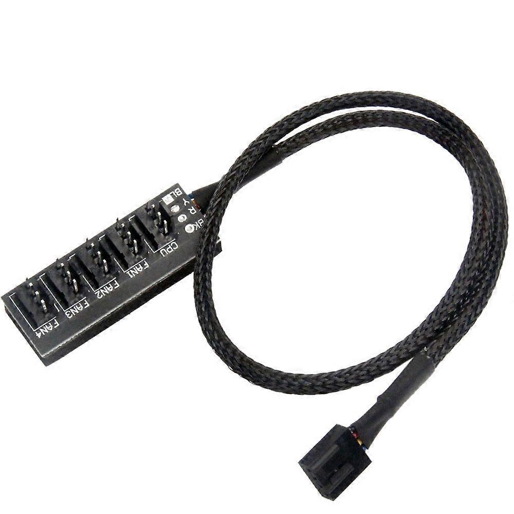1 bis 5 4-polige PWM-Hub-CPU-Lüfter-/Gehäuse-Splitter-Adapter Geflochtenes Stromkabel Hub-Splitter-Adapter