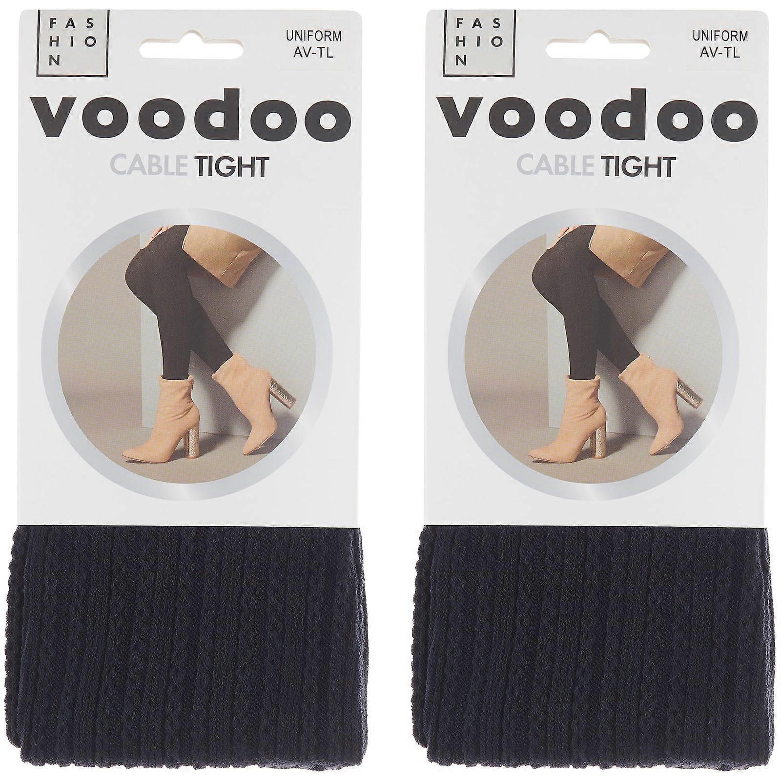 Voodoo 2 Pack Cable Tights Womens Thermal Pantyhose Stockings Hxry1n Bulk Uniform Navy Blue Knitted Leggings Pants