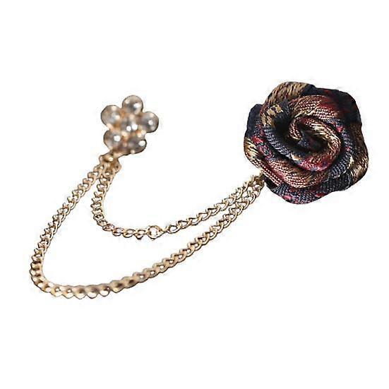 Brooch Pin Rose Shape Rhinestones Accessory Electroplating Shiny Lapel Brooch Clothes Decor