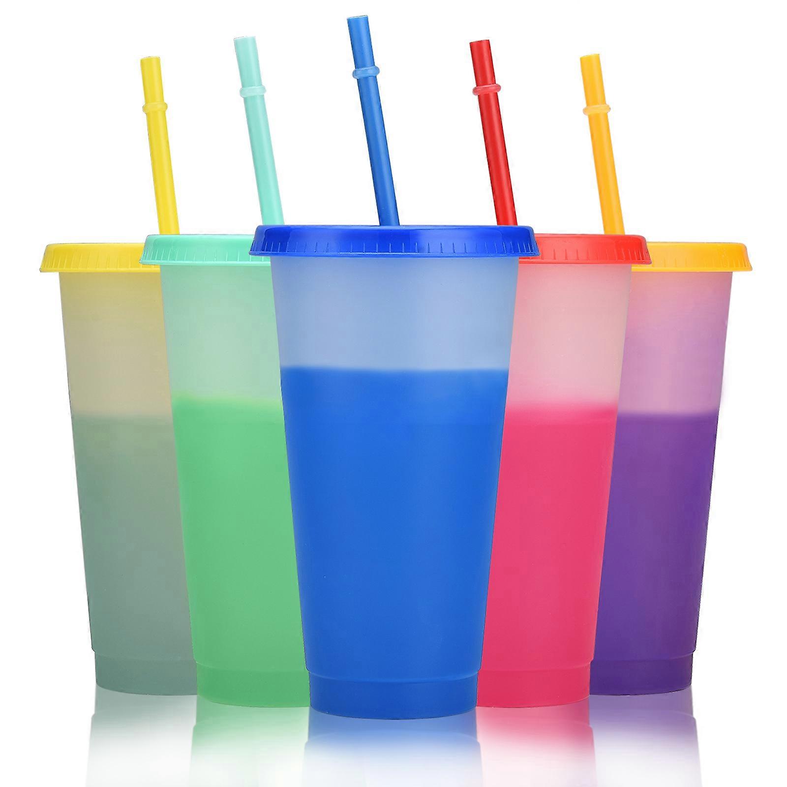 Thermosensitive Plastic Color Changing Cup Cold Changing Plastic Straw Cup