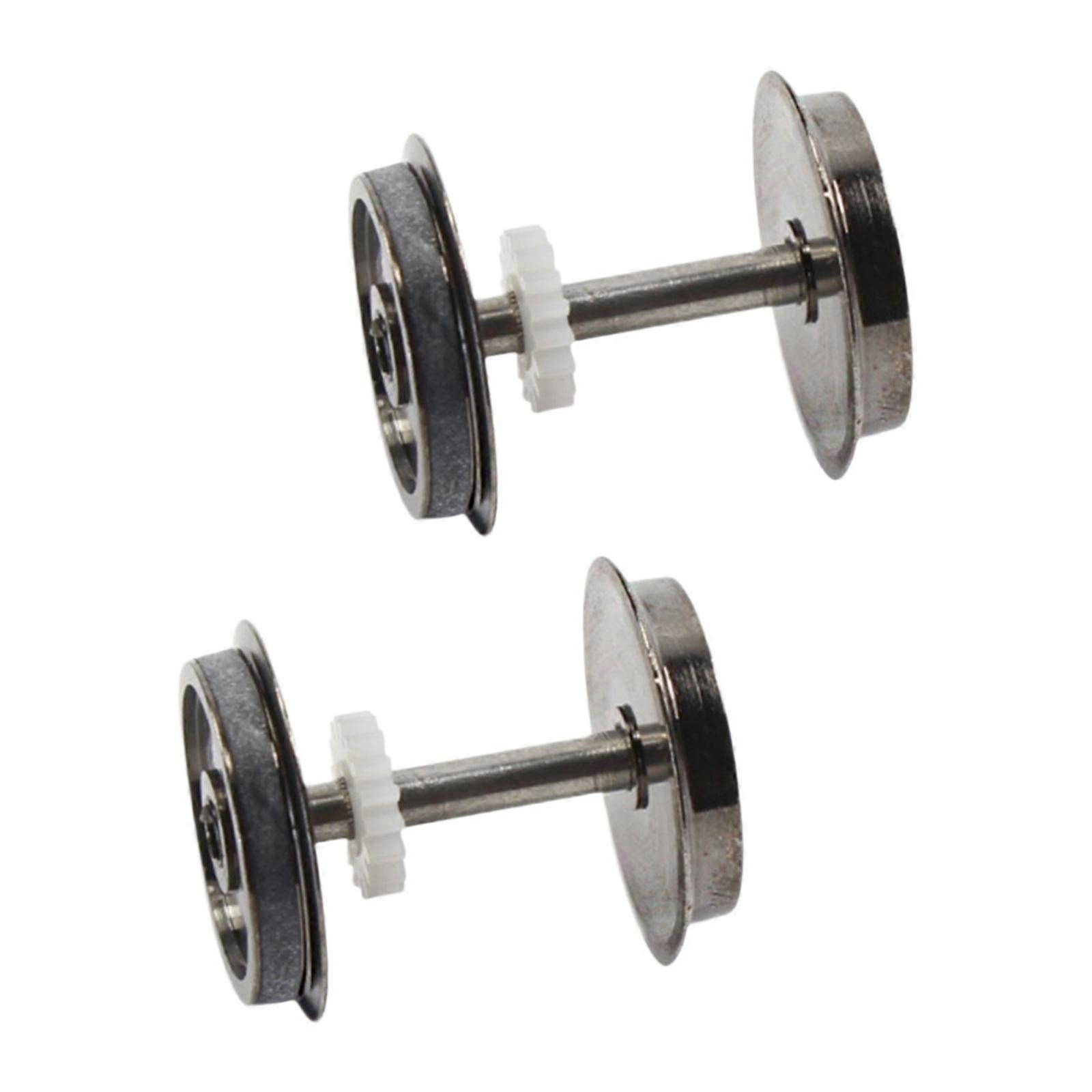 2Pcs Metal DC Wheels Spare Part HO Scale Wheel for 1/87 Railway Modification