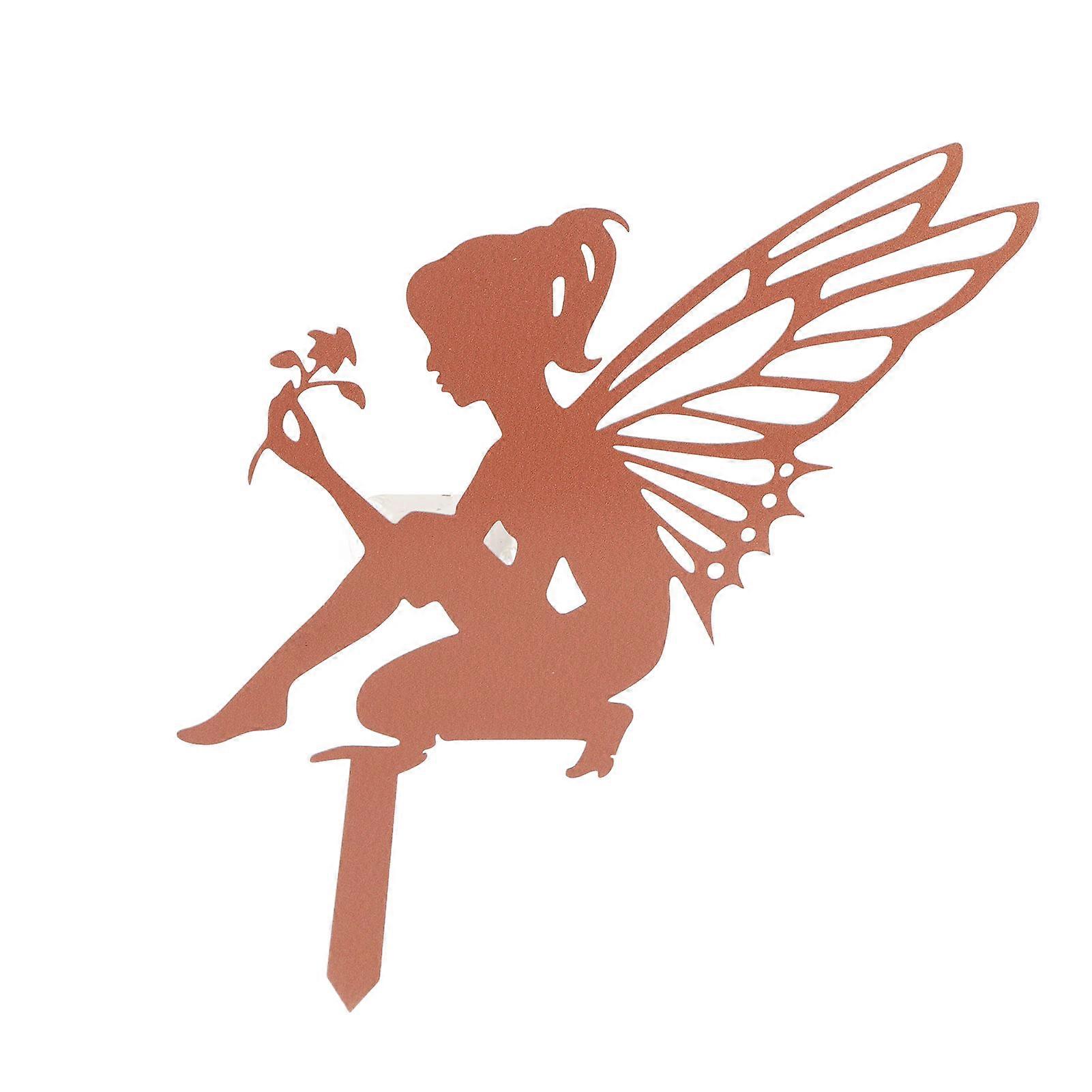 装飾的な庭の賭け金妖精のシルエットメタルヤードステークス芸術屋外庭の装飾春の装飾