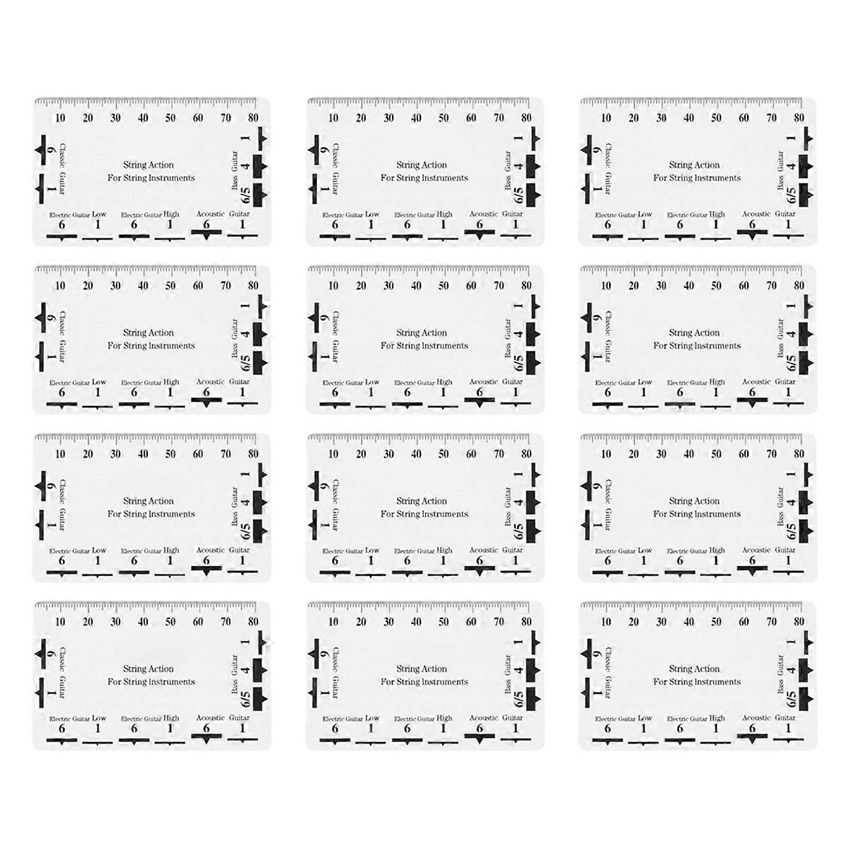 12pcs Plastics Caliper Guitar Chord Caliper Card Measuring Tool