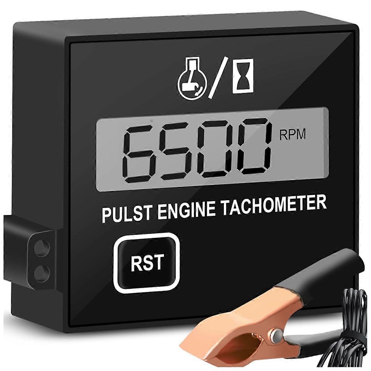 Digital Chainsaw Tachometer Small Engine Tachometer Digital Display Pulse Speedometer Motorcycle Electronic Tachometer
