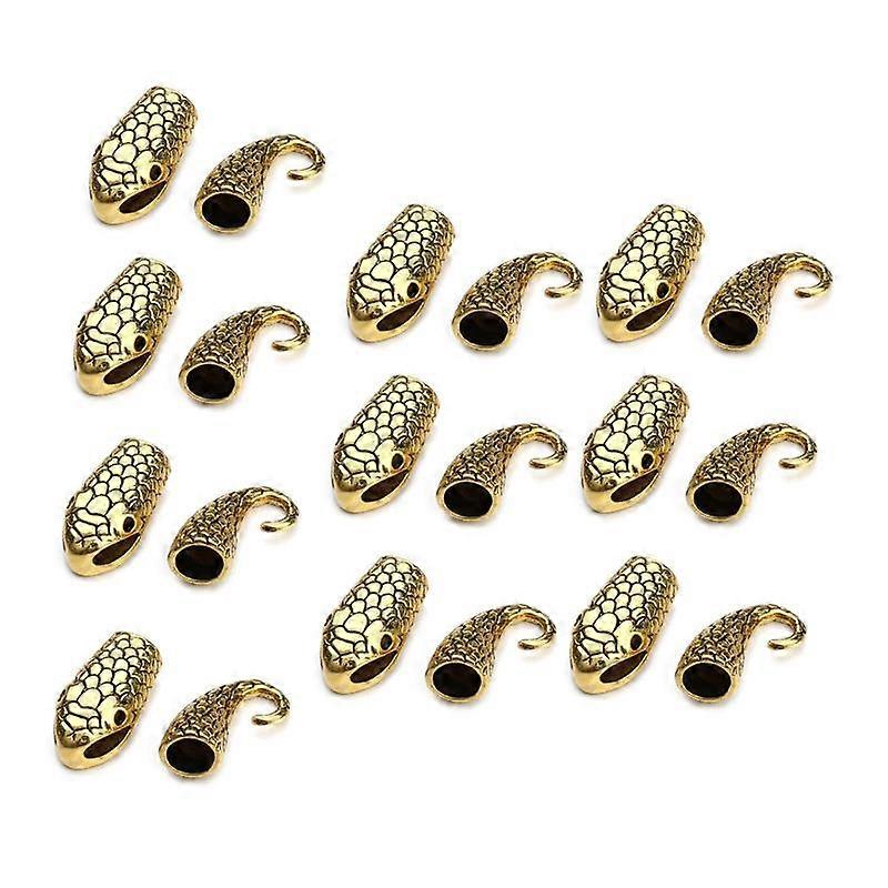10 Sets Bracelet Snake Clasps End Leather Cord Cap Connector Diy Jewelry Making